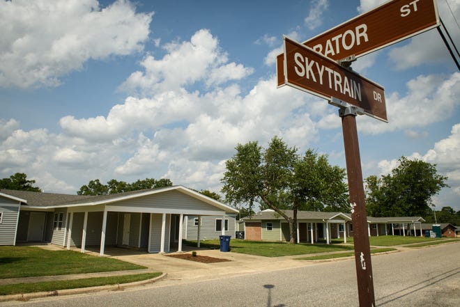 House with road signs